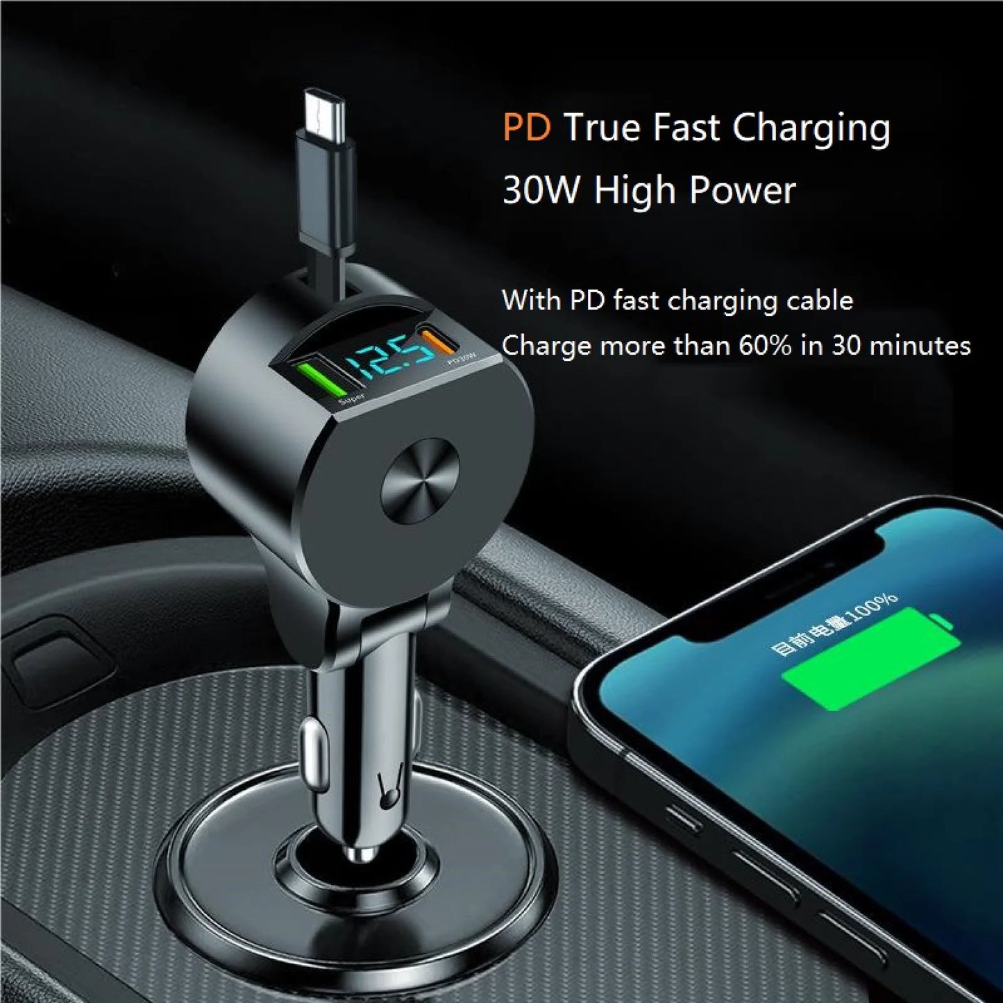 ChargeX Mini | 3-in-1 Retractable Car Charger