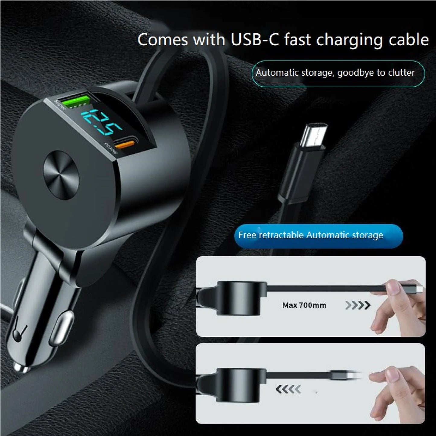 ChargeX Mini | 3-in-1 Retractable Car Charger