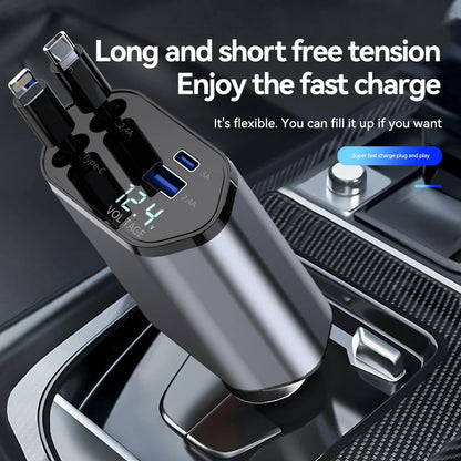 ChargeX | 4-in-1 Retractable Car Charger